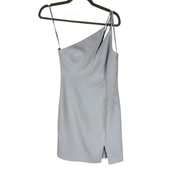 BCBGMaxazria One Shoulder Mini Dress Sexy Chic Cocktail Party Hoco Blue Sz 4 - Picture 4 of 12